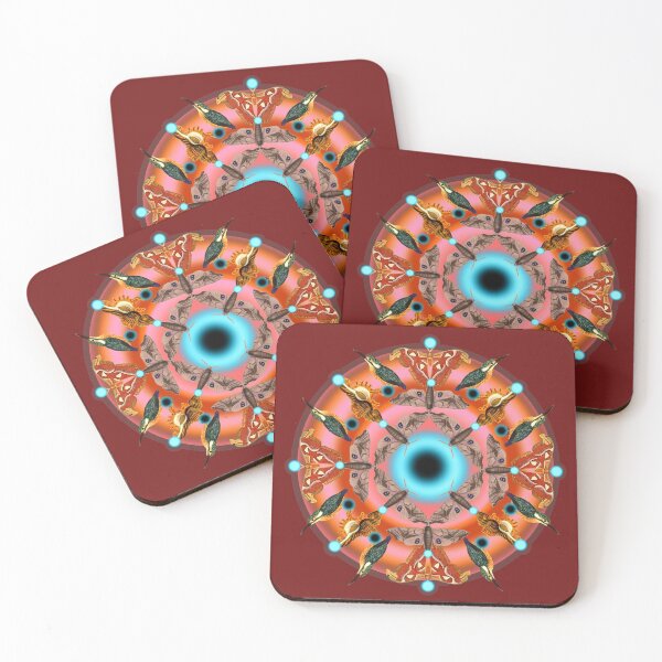 Item preview, calm nature mandala (pink and orange)   designed and sold by sandpiperstudio.