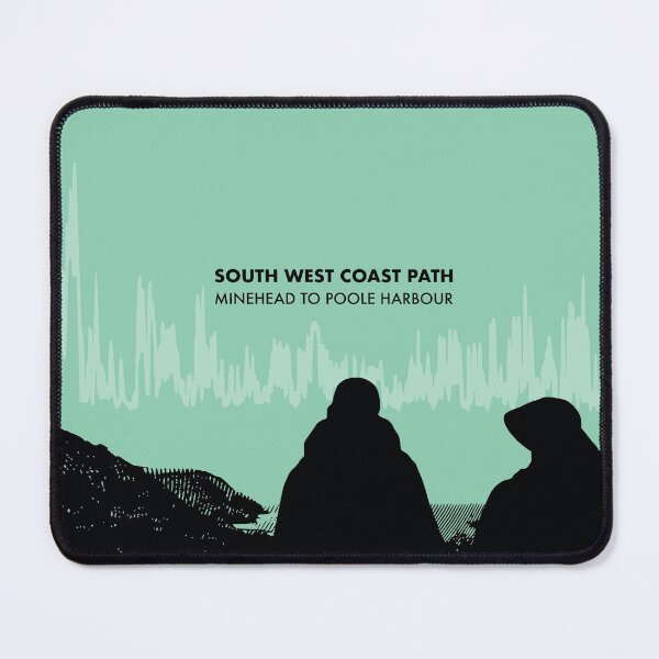The South West Coast Path Elevation Art - Green Mouse Pad