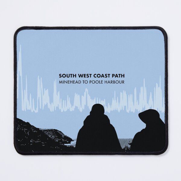 The South West Coast Path Elevation Art - Blue Mouse Pad