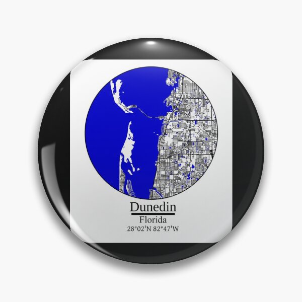 Item preview, Dunedin, Florida Road Map Art - Blue Rivers and Dark Roads    designed and sold by sideburns556.