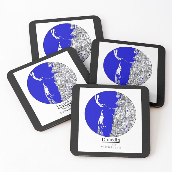 Item preview, Dunedin, Florida Road Map Art - Blue Rivers and Dark Roads    designed and sold by sideburns556.