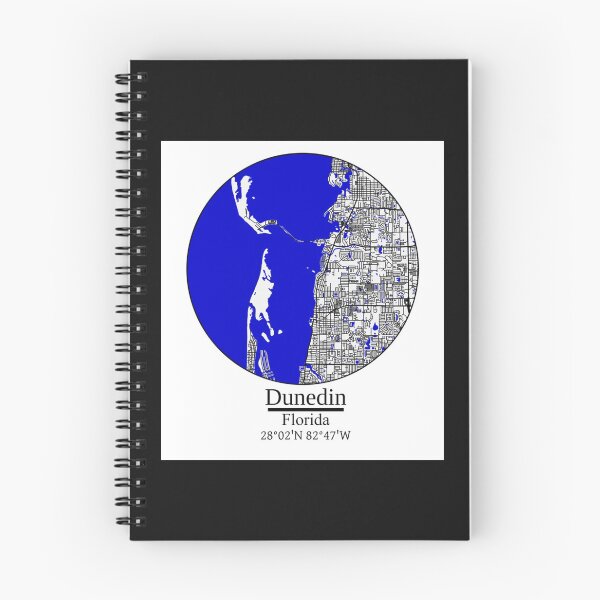 Item preview, Dunedin, Florida Road Map Art - Blue Rivers and Dark Roads    designed and sold by sideburns556.