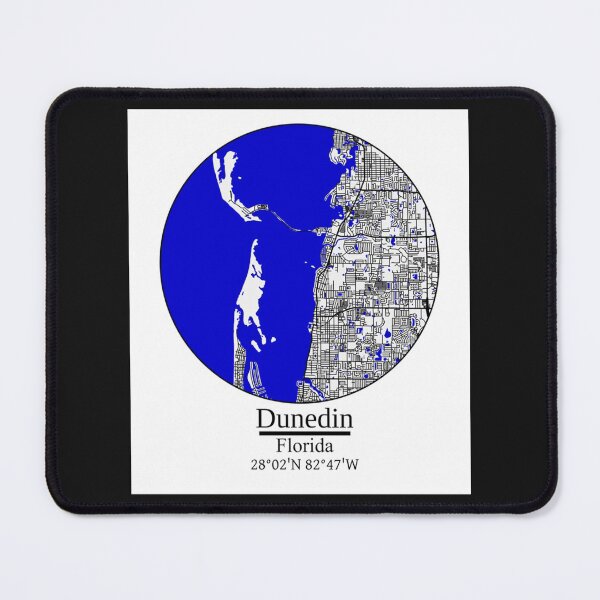 Item preview, Dunedin, Florida Road Map Art - Blue Rivers and Dark Roads    designed and sold by sideburns556.