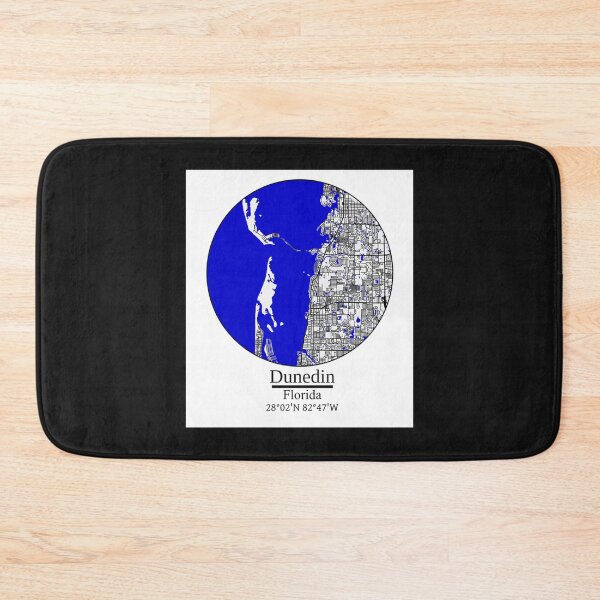 Item preview, Dunedin, Florida Road Map Art - Blue Rivers and Dark Roads    designed and sold by sideburns556.