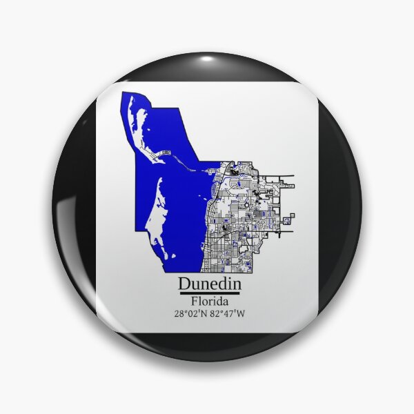 Item preview, Dunedin, Florida Road Map Art - Blue Rivers and Dark Roads City Limits Style   designed and sold by sideburns556.