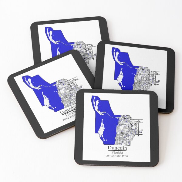 Item preview, Dunedin, Florida Road Map Art - Blue Rivers and Dark Roads City Limits Style   designed and sold by sideburns556.