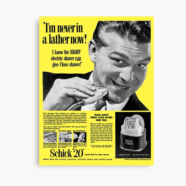 Item preview, SCHICK ELECTRIC SHAVER - ADVERT designed and sold by ThrowbackAds.