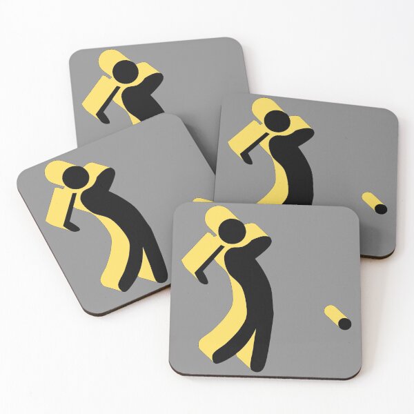 Item preview, Golfer Man Playing Golf In Yellow Shadow Symbol - Golf designed and sold by SheetalMourya.