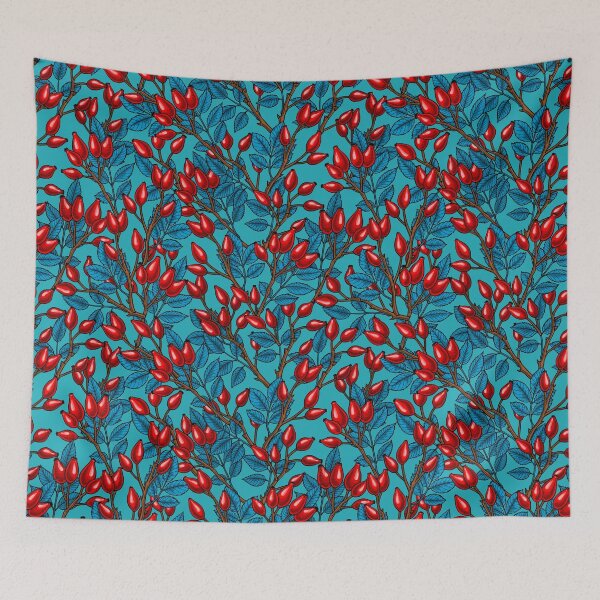 Item preview, Rose hips, red and blue designed and sold by Katerina Mitkova Kirilova.