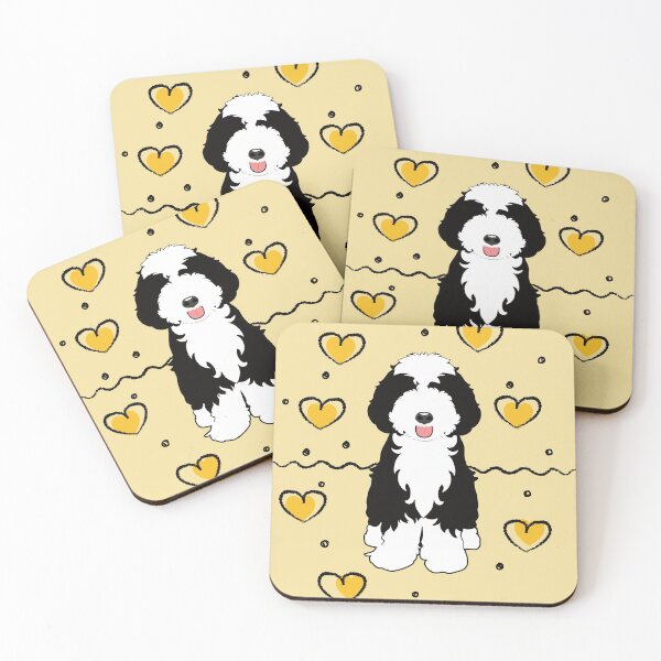 Item preview, LOVE Black and White Aussiedoodle designed and sold by Lulupainting.