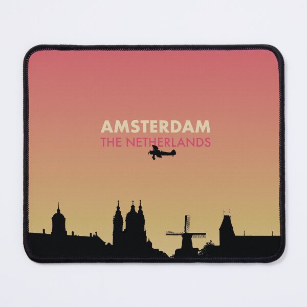 Amsterdam City Skyline Art - Netherlands Gift Mouse Pad