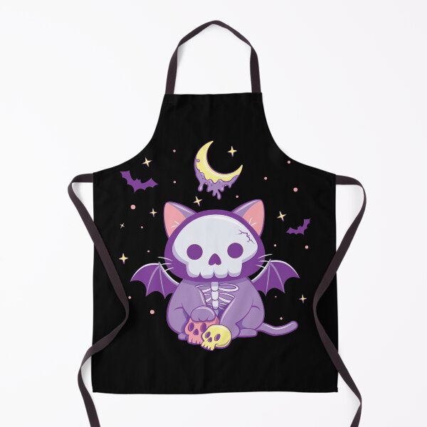Item preview, Spooky Skeleton Cat with Bats Purple Aesthetic Creepy Cute Kawaii Pastel Goth designed and sold by Irene Koh.
