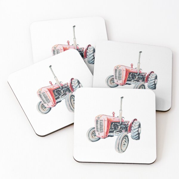 Item preview, Old Red Massey Ferguson Tractor designed and sold by LornaBowdenART.