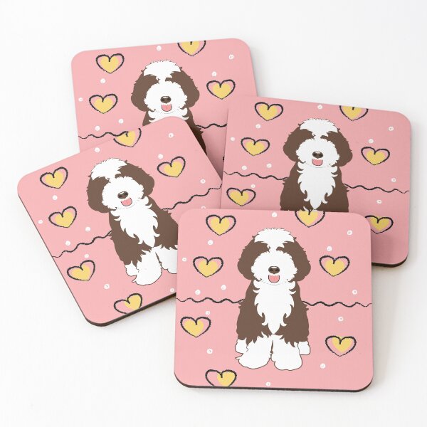 Item preview,  LOVE Chocolate and White Aussiedoodle designed and sold by Lulupainting.