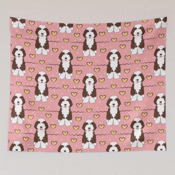 Item preview,  LOVE Chocolate and White Aussiedoodle designed and sold by Lulupainting.