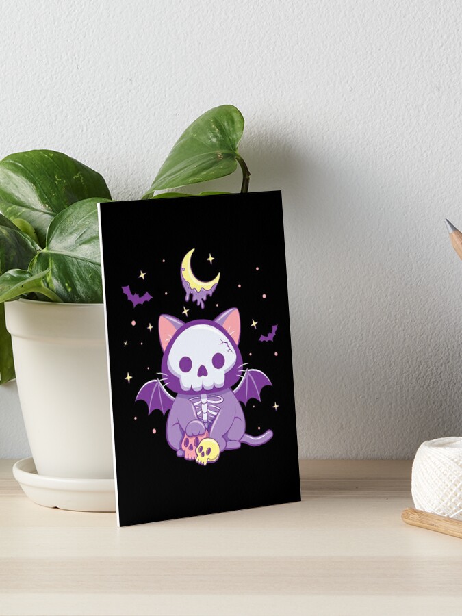 Creepy Cute Skeleton Cat Kawaii Pastel Goth Sticker – Irene Koh Studio