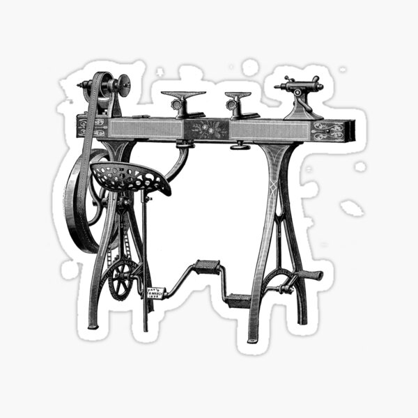 Barnes No. 3 Foot Powered Wood Turning Lathe Sticker