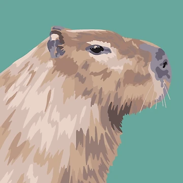 Artwork thumbnail, Capybara Portrait by GeoCreate