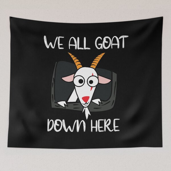 Item preview, We All Goat Down Here Spooky Clown Halloween designed and sold by TeeServes.