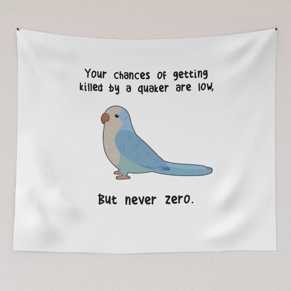 Item preview, Never Zero Quaker Parrot designed and sold by Clara Hollins.