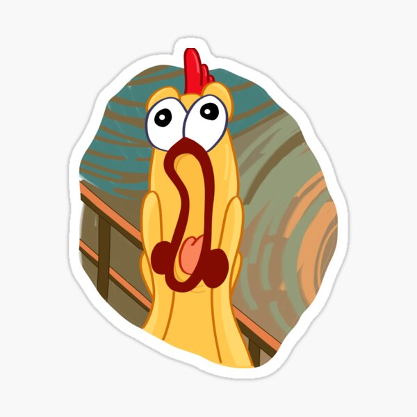 "The rubber chicken that squeaks" Sticker for Sale by rinconmai Redbubble