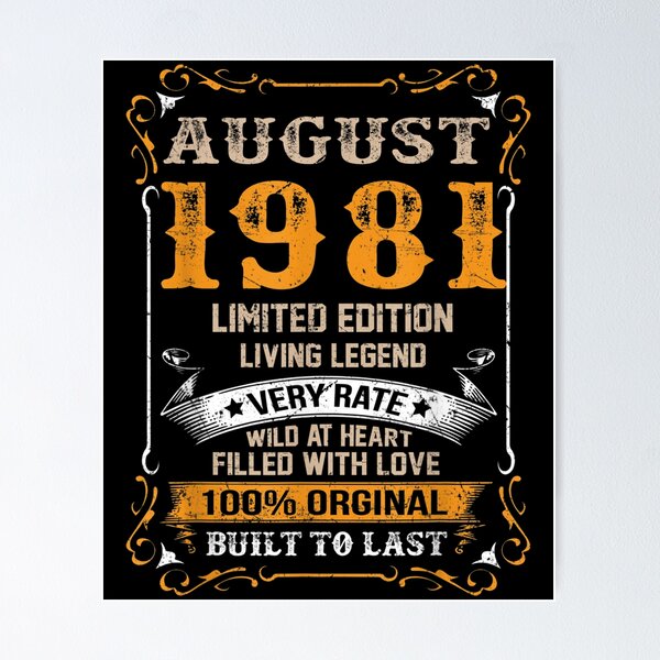 Item preview,  Legends Born August 1981 40th Birthday Years Old designed and sold by bessiey23.