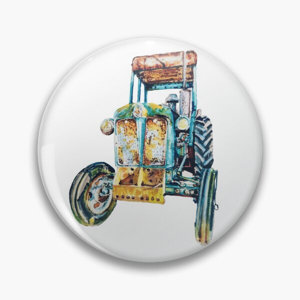 Item preview, Rusty Yellow & Blue Tractor designed and sold by LornaBowdenART.