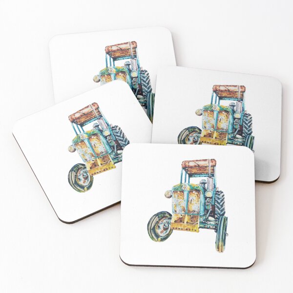 Item preview, Rusty Yellow & Blue Tractor designed and sold by LornaBowdenART.