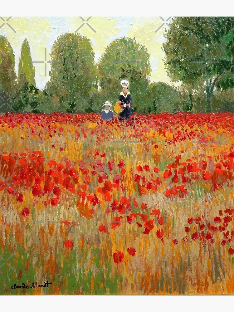 Claude Monet. Camille And Jean Monet In A Poppy Field. Premium Matte ...