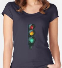 Traffic Lights Red Yellow Green Women's Fitted Scoop T-Shirt