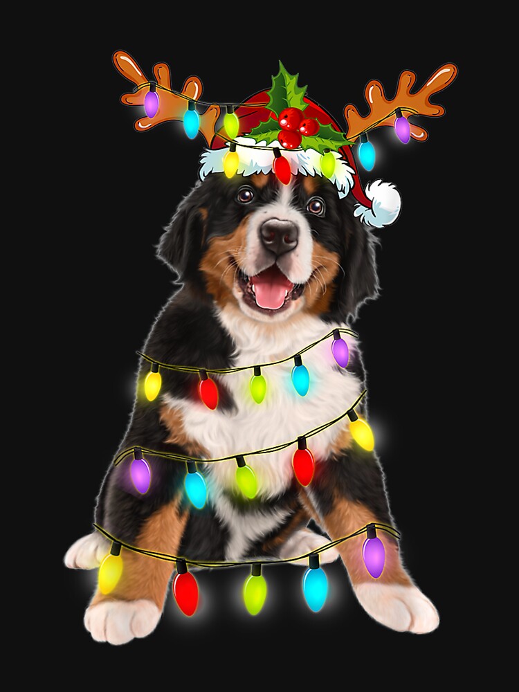 Xmas Lighting Reindeer Hat Bernese Mountain Dog Christmas Gift