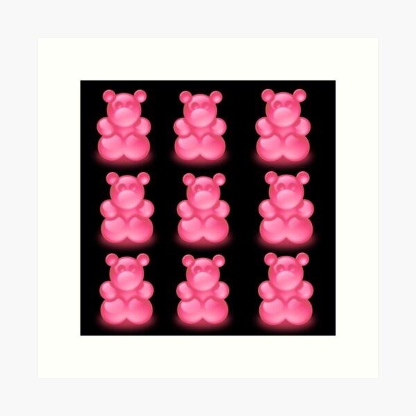 Pink Gummy Bears  Gummy bear decor, Candy wall art, Colorful