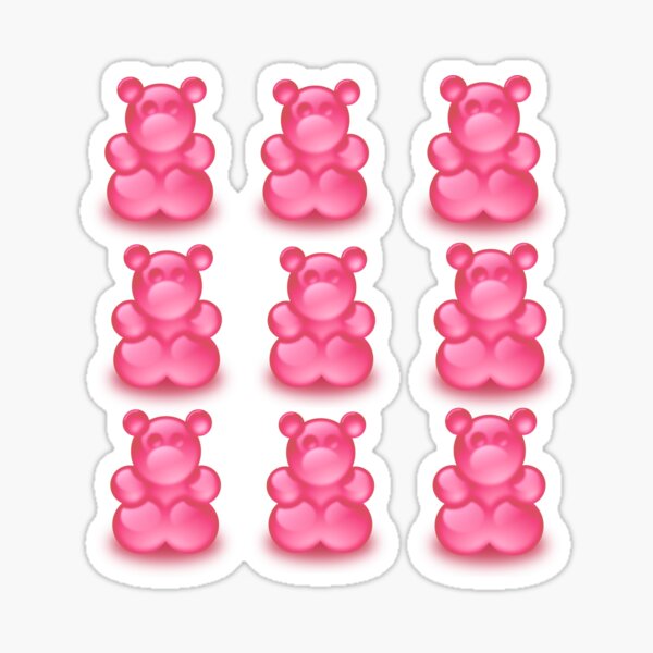 Item preview, Pink gummy bear sticker pack designed and sold by Tanuja  Sharma.