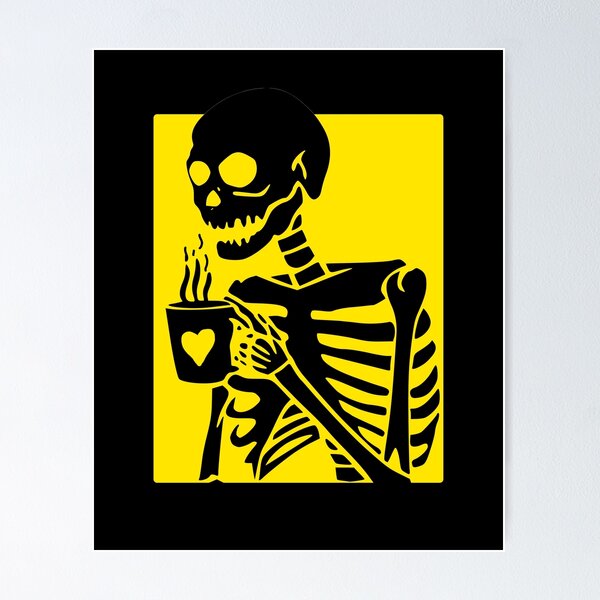 Item preview, Skeleton Drinking Coffee Halloween designed and sold by hassukissa.