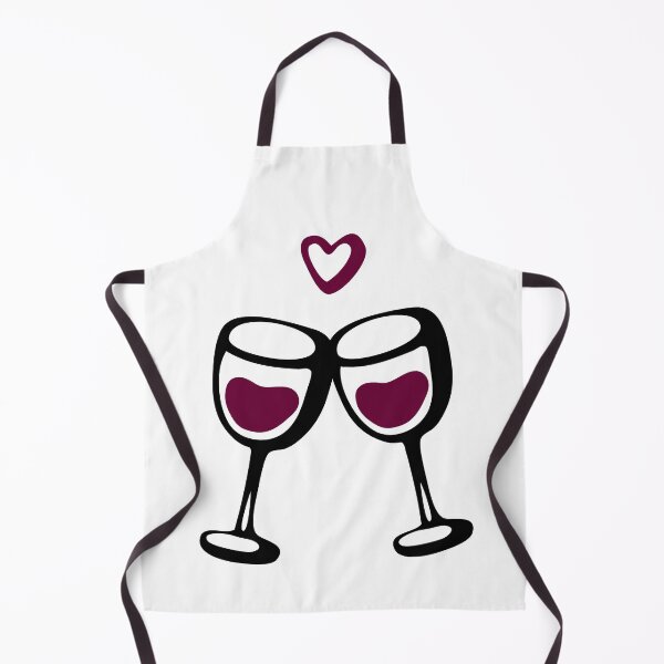 Item preview, Romantic couple hand drawn illustration of two wineglasses cheers with heart designed and sold by AnnySketches.