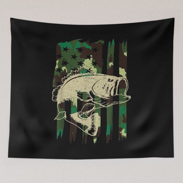 Item preview,  Bass Camo Fish Camouflage Fishing American Flag Usa designed and sold by lindaxse.