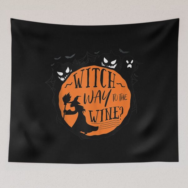Item preview, Funny Halloween Design Witch Way To The Wine designed and sold by ToddJJJ.