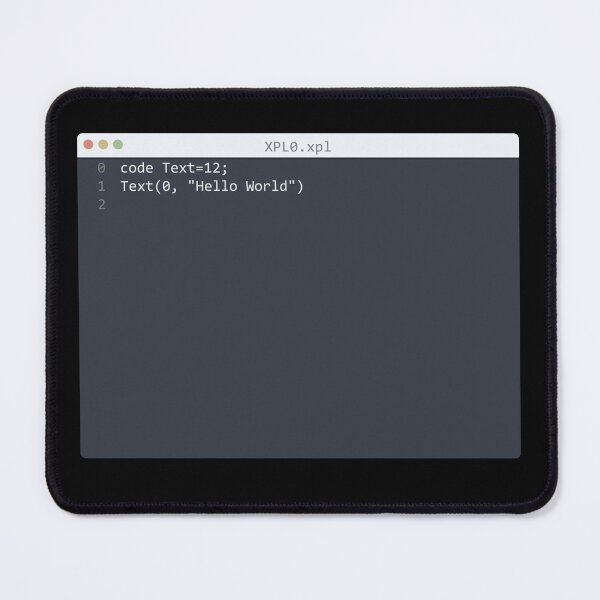 Item preview, . XPL0 language Hello World program sample in editor window designed and sold by IuriiVlasenko.