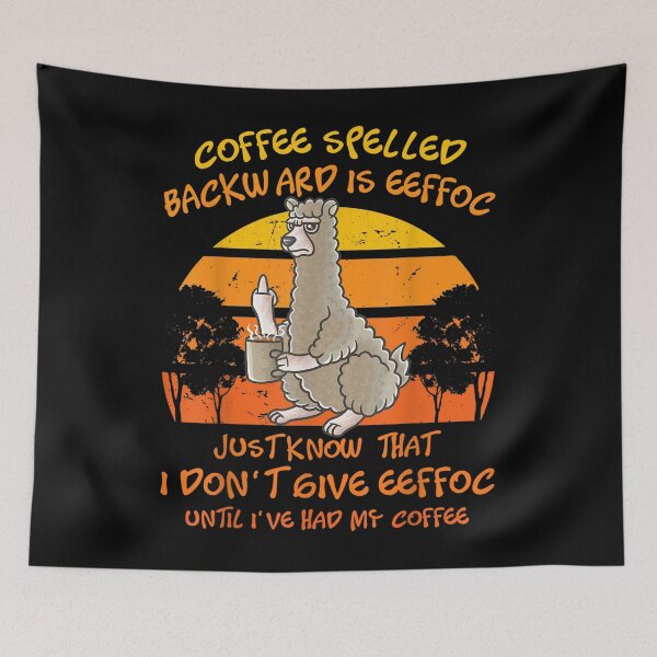 Item preview,  Coffee Spelled Backwards Eeffoc Llama Alpaca designed and sold by lindaxse.