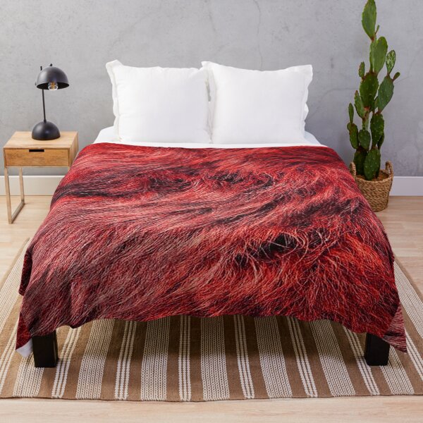 Item preview, Red Wool Skin Pattern Bed Sheet Design designed and sold by PodiShawna.