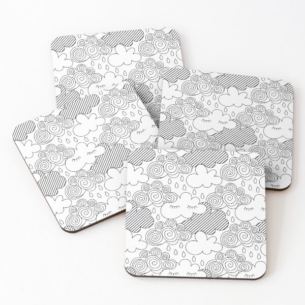 Item preview, Handpainted clouds and drops pattern designed and sold by urban-color.