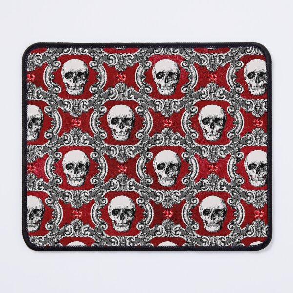 Item preview, Gothic Skulls and antique picture frames on red background designed and sold by headpossum.
