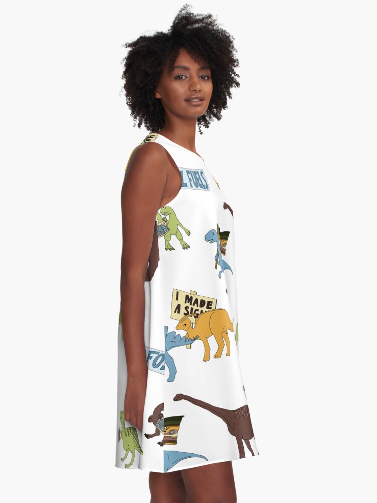 Alternate view of Dino Activists A-Line Dress
