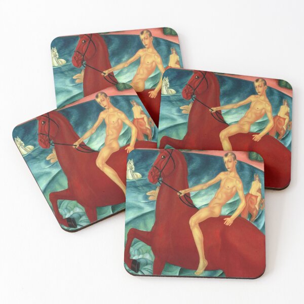 Item preview, The original painting "Bathing the Red Horse" by Kuzma Petrov-Vodkin designed and sold by OneginaEvgenia.