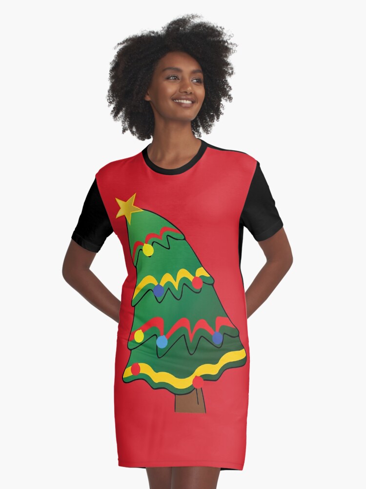 Ugly Tilted Christmas Tree | Graphic T-Shirt Dress