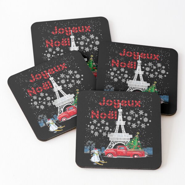 Item preview, Paris Eiffel Tower Christmas Tree Red Truck Joyeux designed and sold by lishakaren.