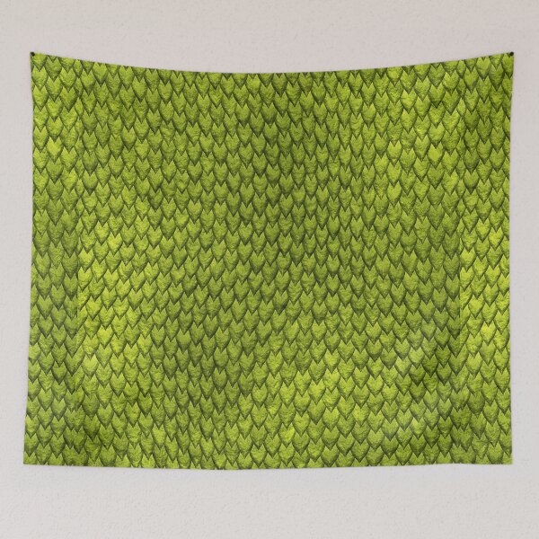Item preview, Green Crocodile or Snake Skin Pattern Bed Sheet Design designed and sold by PodiShawna.