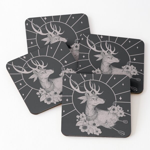 Item preview, deer wounded by arrows among flowers designed and sold by ShamanskaKate.