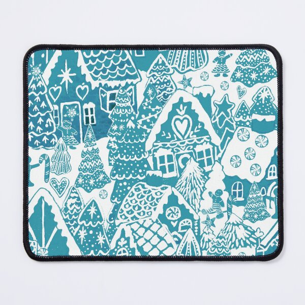 Item preview, gingerbread house and Christmas village Candy Land teal designed and sold by MagentaRose.