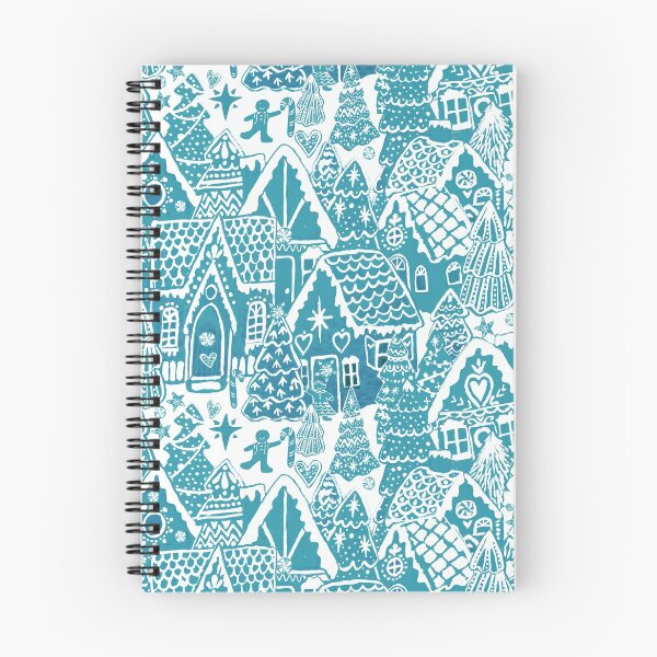 Item preview, gingerbread house and Christmas village Candy Land teal designed and sold by MagentaRose.